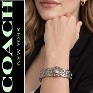 Coach Silver Bangle Bracelet
